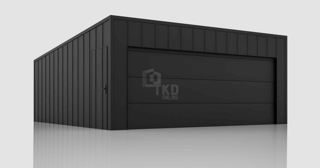 Garaż blaszany 6x6m brama segmentowa drzwi blacha na rąbek dachTKD382 Łańcut - zdjęcie 2