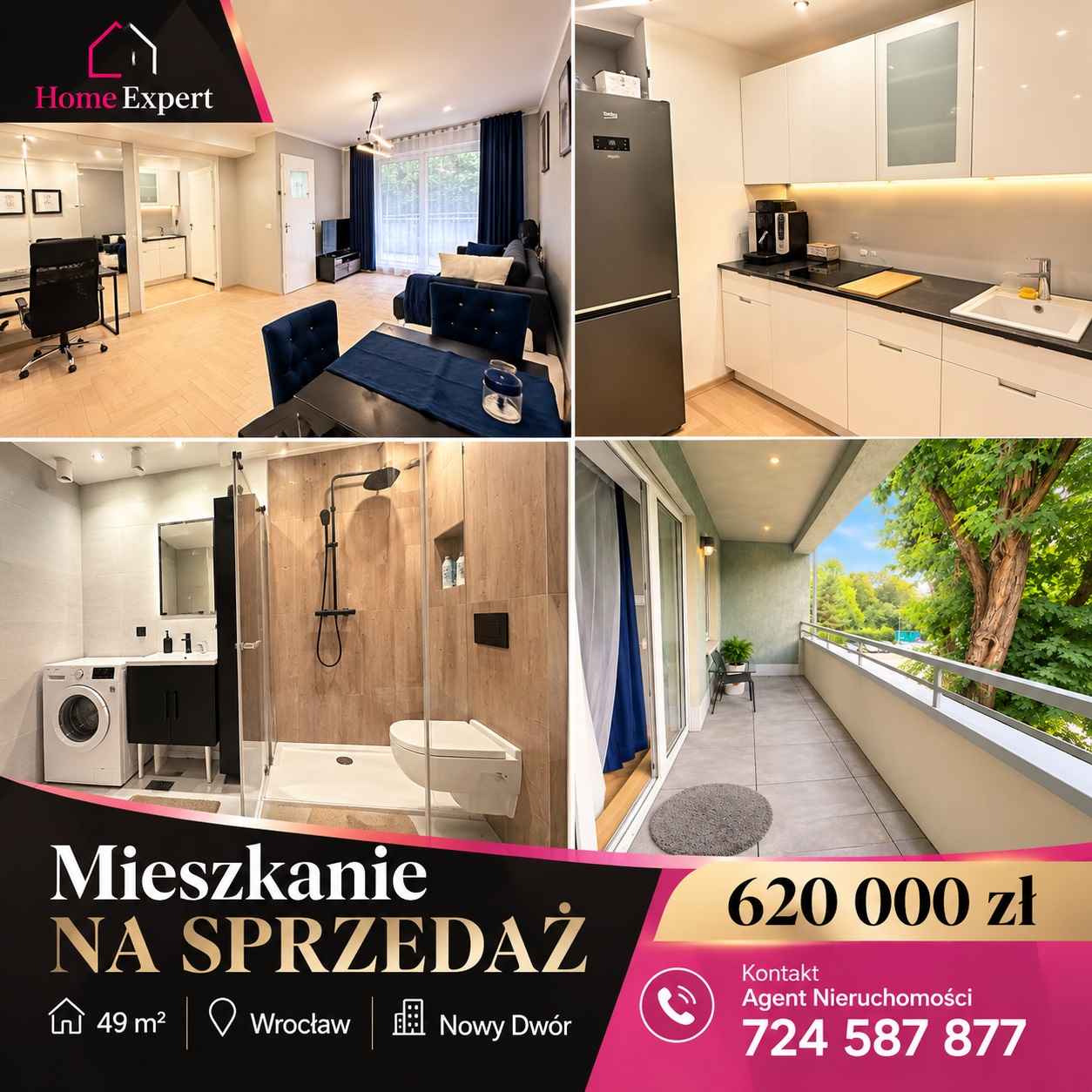 2pok, 49met, okolice Nowodworskiej BALKON/GARAŻ/WINDA (Wrocław) Fabryczna - zdjęcie 1