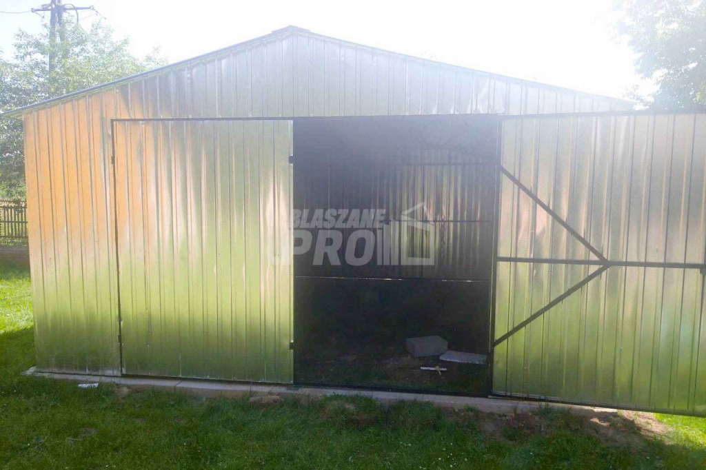 Garaż blaszany 4x6 Brama - ocynk - dwuspad GP186 Zakopane - zdjęcie 6