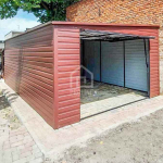 Garaż Blaszany 4,5x7m Brama uchylna Ciemny Brąz Dach spad w bok PLG144 Nowy Sącz - zdjęcie 3