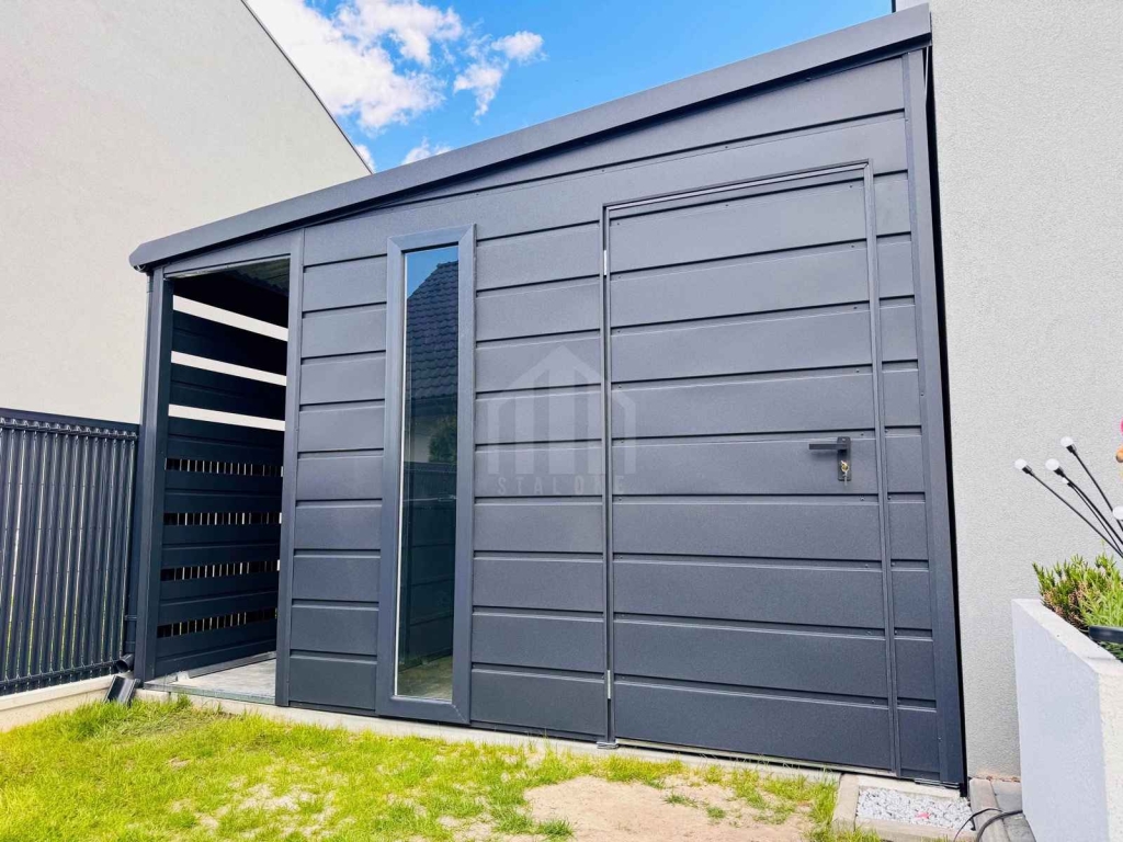 Carport wiata samochodowa 3,5x6 m  drzwi okno dach SO217 Wisła - zdjęcie 2
