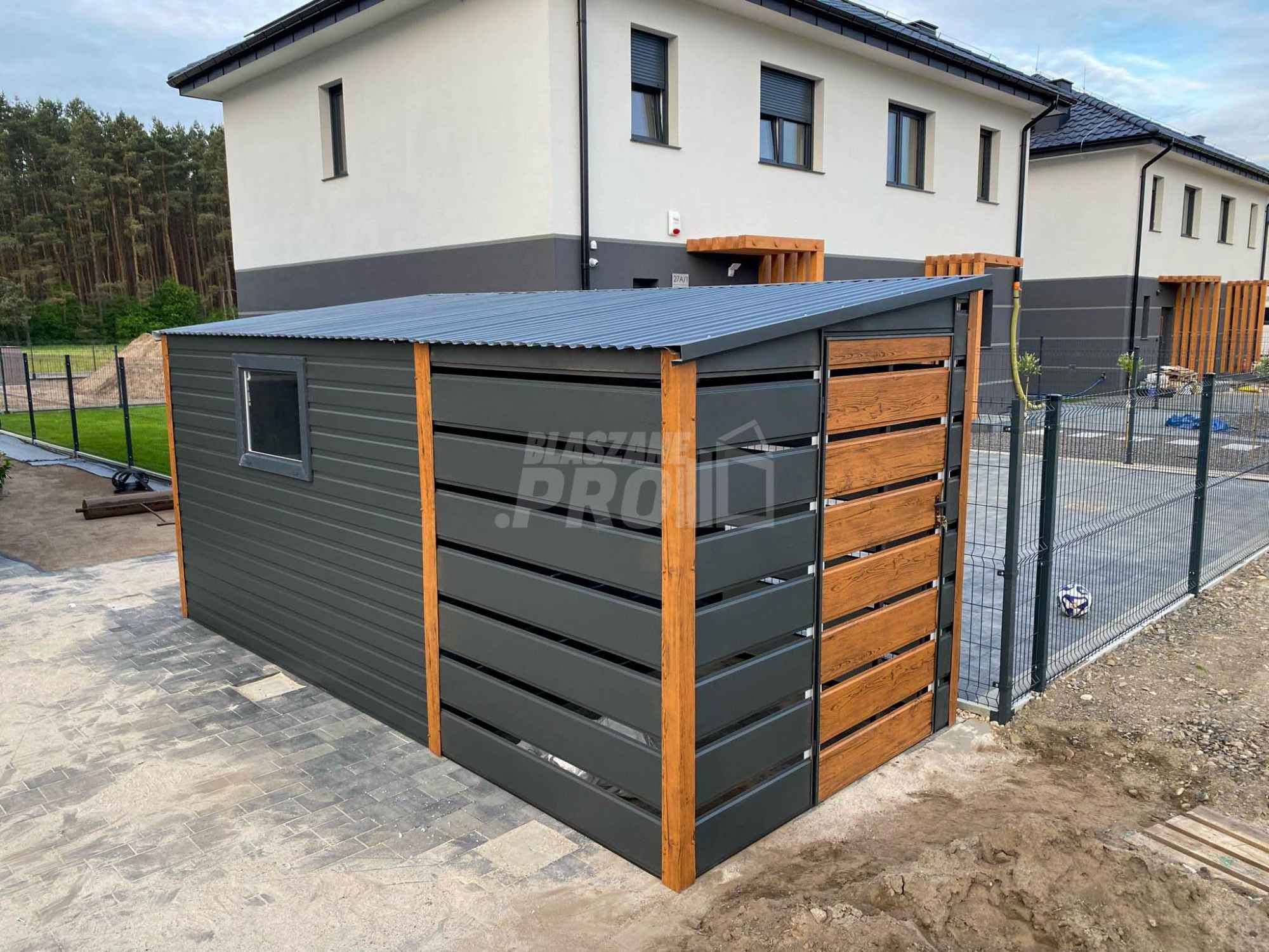 Schowek Domek Ogrodowy 3x2m+ wiata okno  jasny orzech spad w tył GP554 Toruń - zdjęcie 4