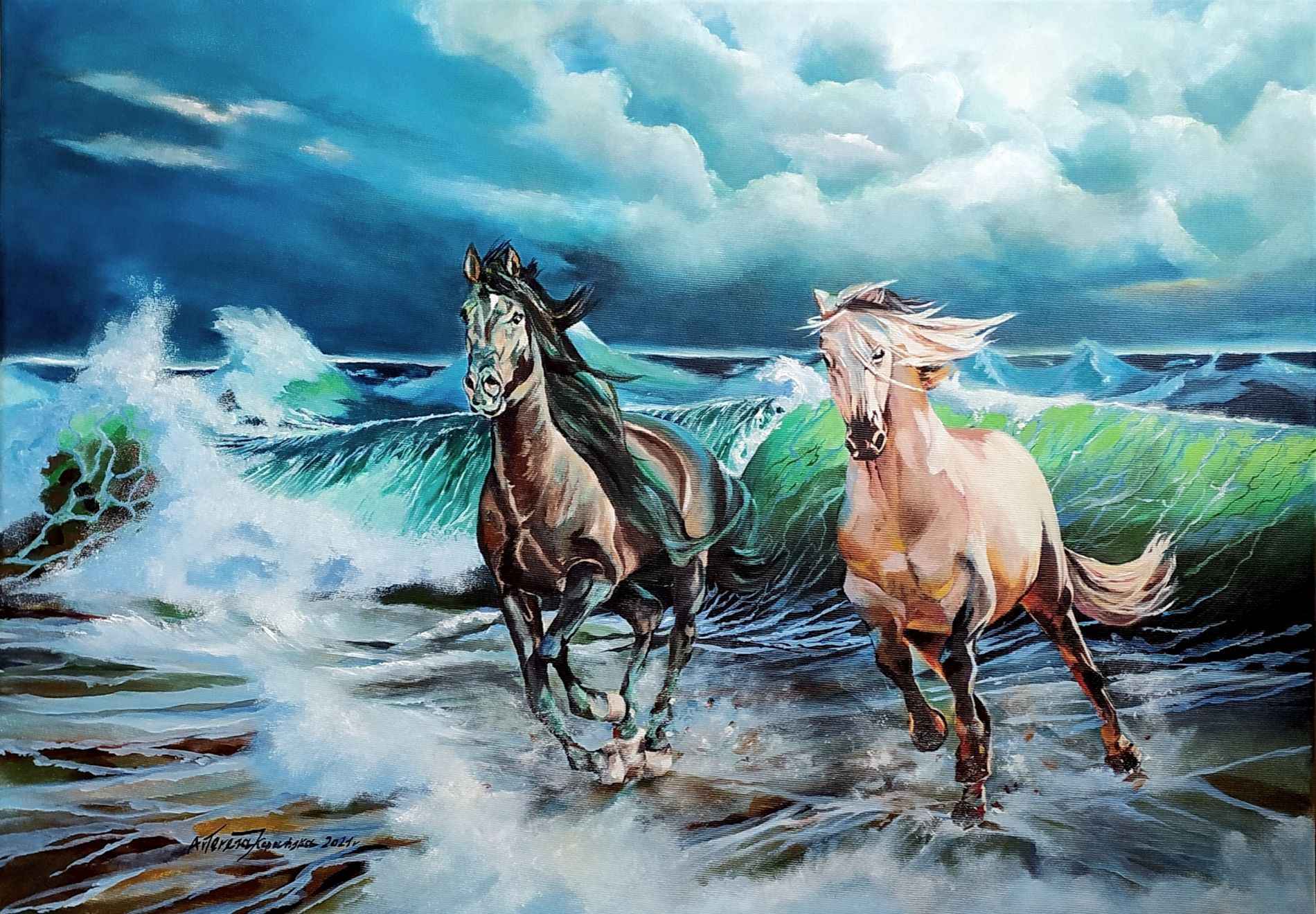 Sprzedam obraz "Nie zatrzymuj dzikich koni" Łomża - zdjęcie 2