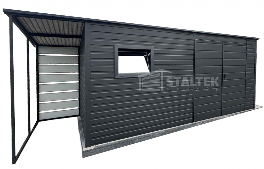 Schowek - Domek Ogrodowy 5x2m + wiata 1m  Drzwi  okno dach ST127 Gniezno - zdjęcie 1