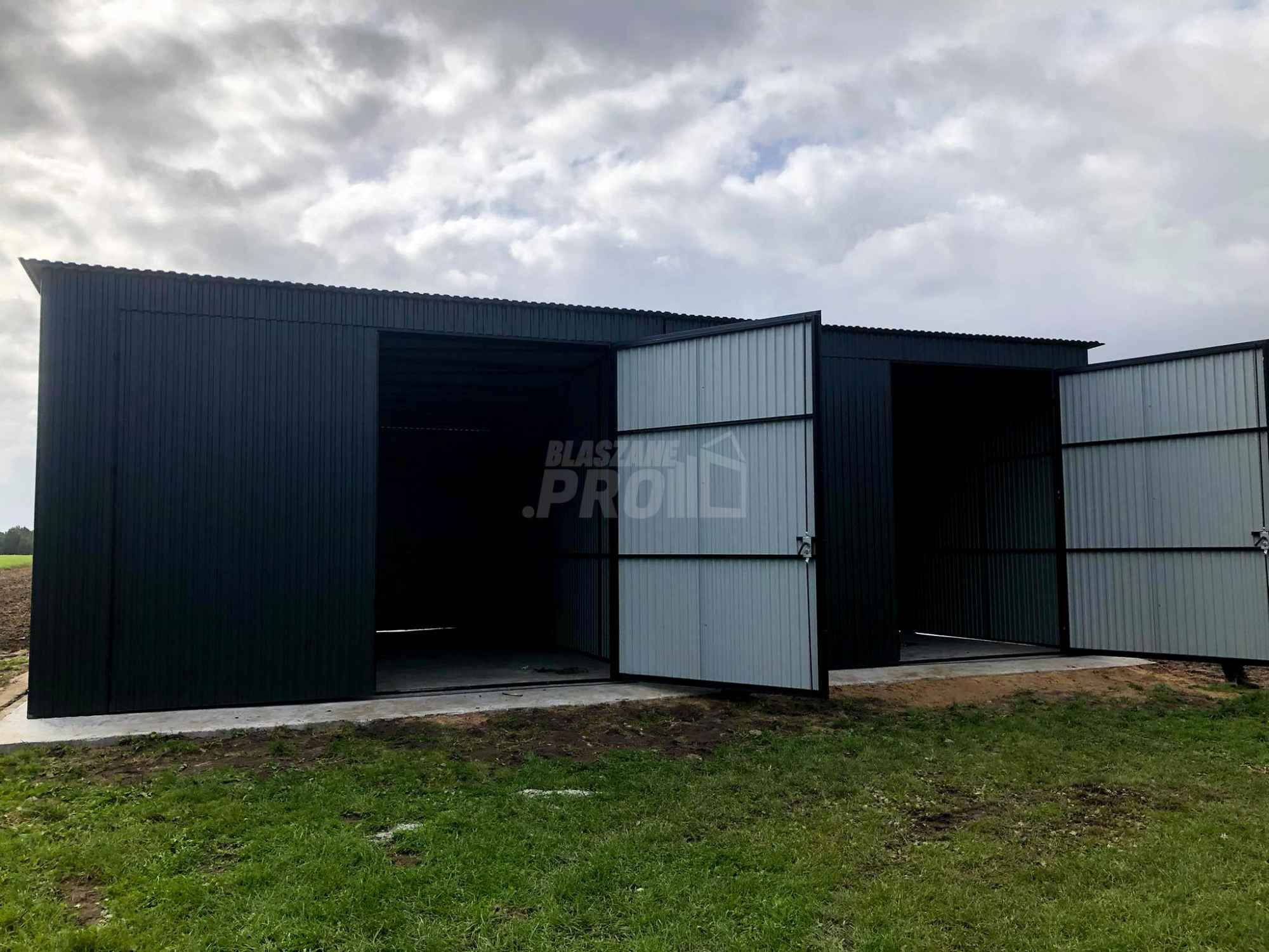 Hala Garaż blaszany 8x6 Brama dwuskrzydłowa x2 spad w tył GP142 Przasnysz - zdjęcie 7