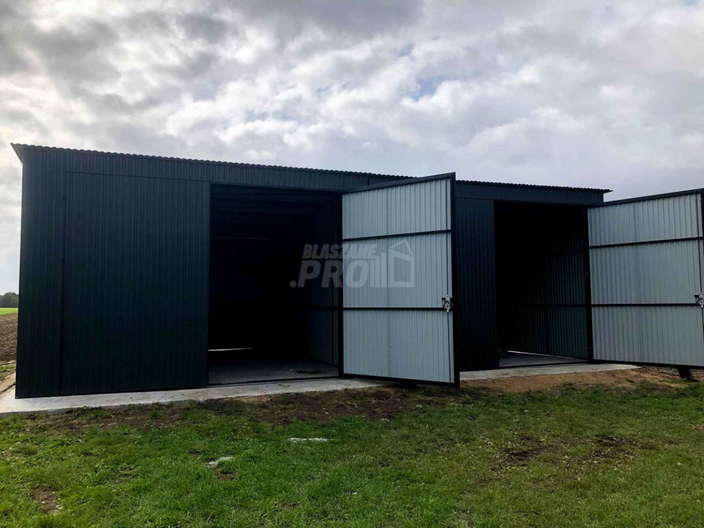 Hala Garaż blaszany 8x6 Brama dwuskrzydłowa x2 spad w tył GP142 Przasnysz - zdjęcie 7