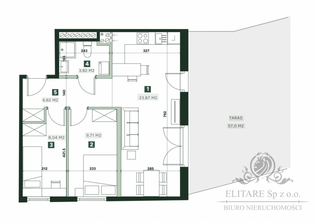 Mieszkanie 3pok. o pow 52,06m2 z  tarasem 57m2/ Żerniki Wrocław Wrocław - zdjęcie 8