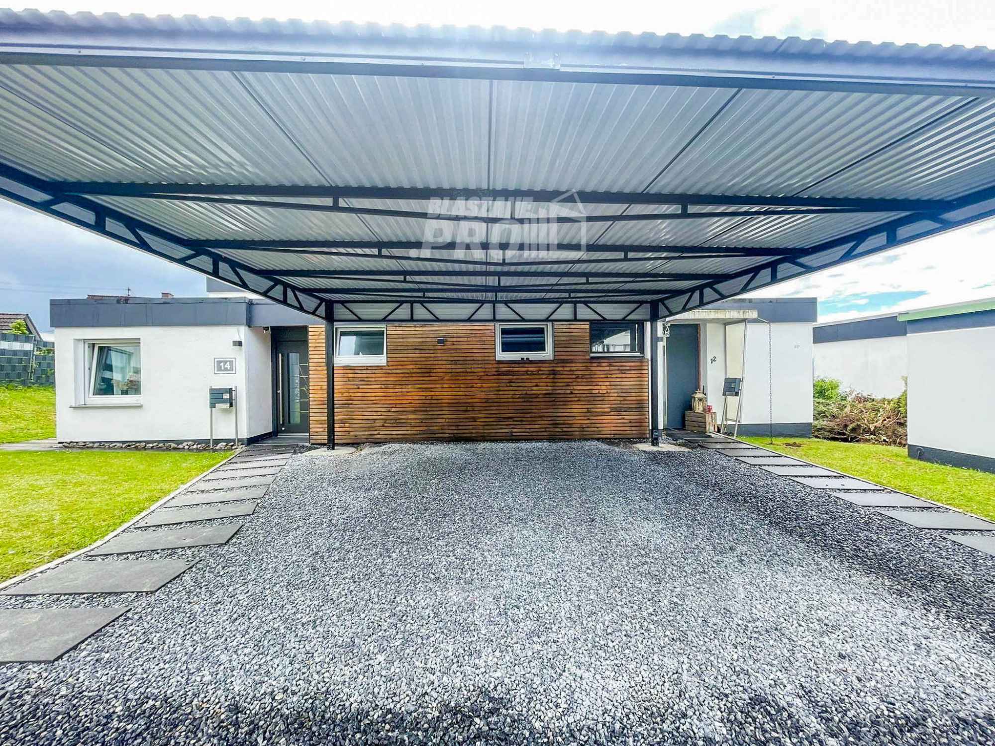 Carport - Wiata samochodowa 6x6m - Antracyt - Dach spad w Przód GP381 Leszno - zdjęcie 7