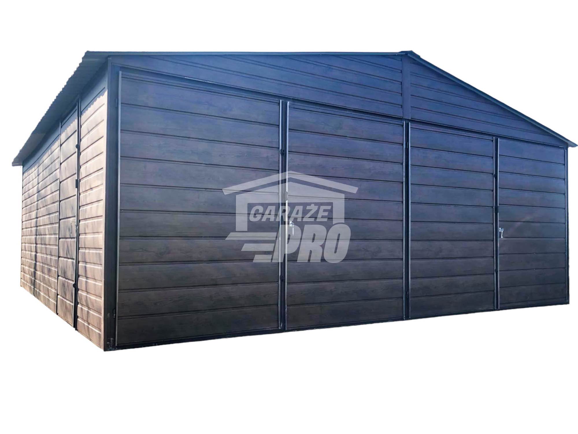 Garaż blaszany 6x7 2x Brama  drewnopodobny Dach dwuspadowy GP122 Busko-Zdrój - zdjęcie 1