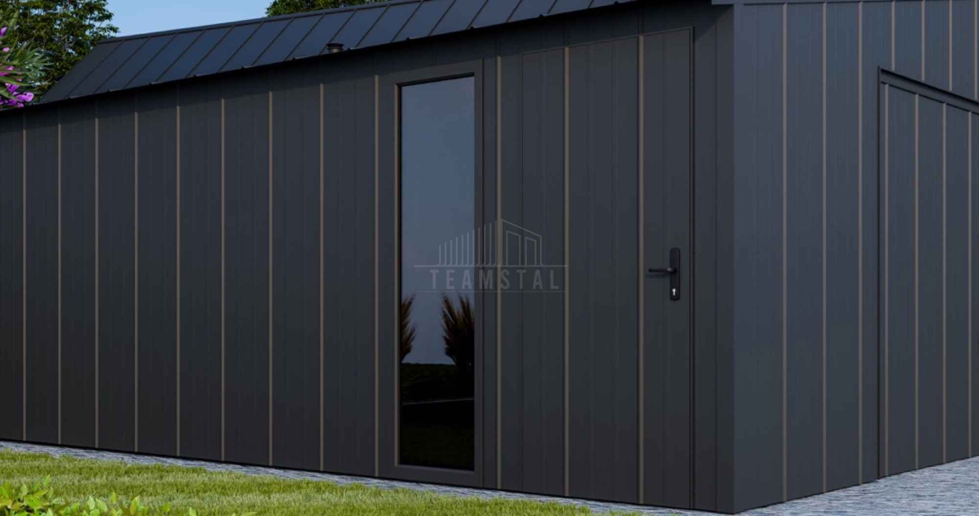 Garaż blaszany 7x6m brama okno drzwi blacha na rąbek dach TS1094 Śródmieście - zdjęcie 6