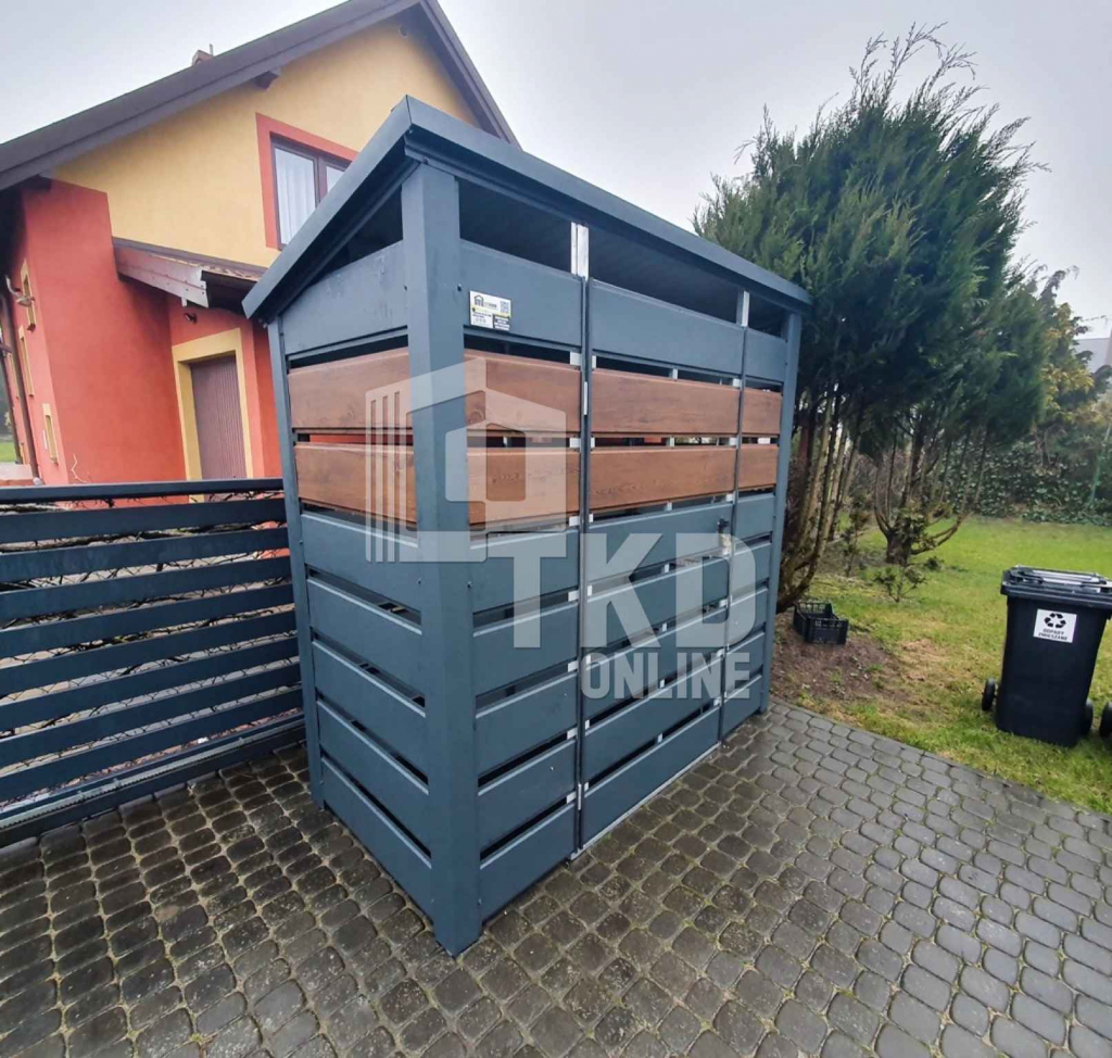 Wiata śmietnikowa 1,5x0,7m Antracyt Schowek ogrodowy na śmieci TKD202 Kalisz - zdjęcie 6