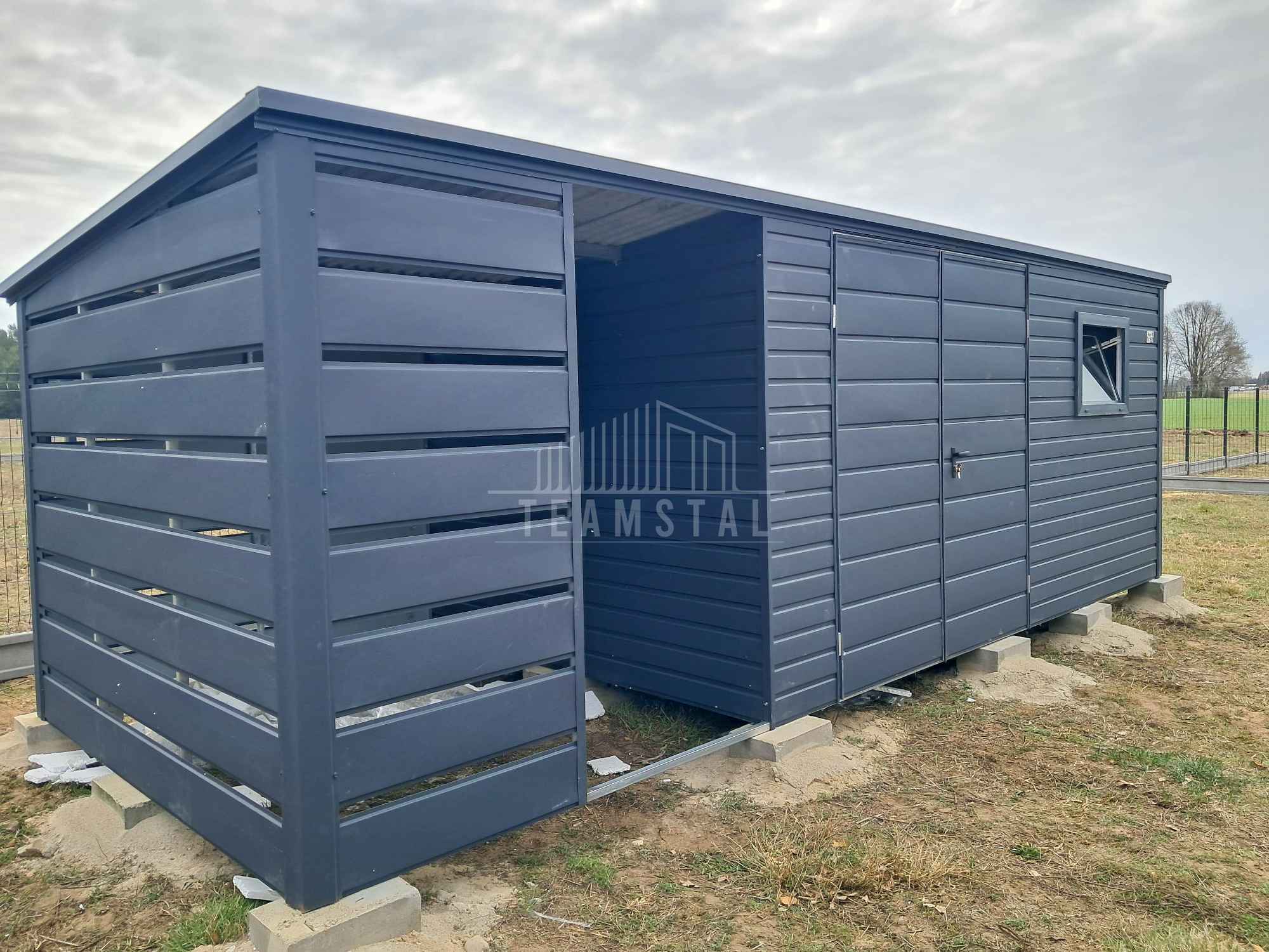 Schowek - domek ogrodowy 4,5x2,5m + wiata 2m brama okno dach TS1077 Poznań - zdjęcie 2