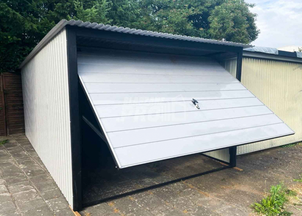 Garaż blaszany 3x5 Brama  Uchylna - Biały  - Dach spad w tył GP169 Busko-Zdrój - zdjęcie 7