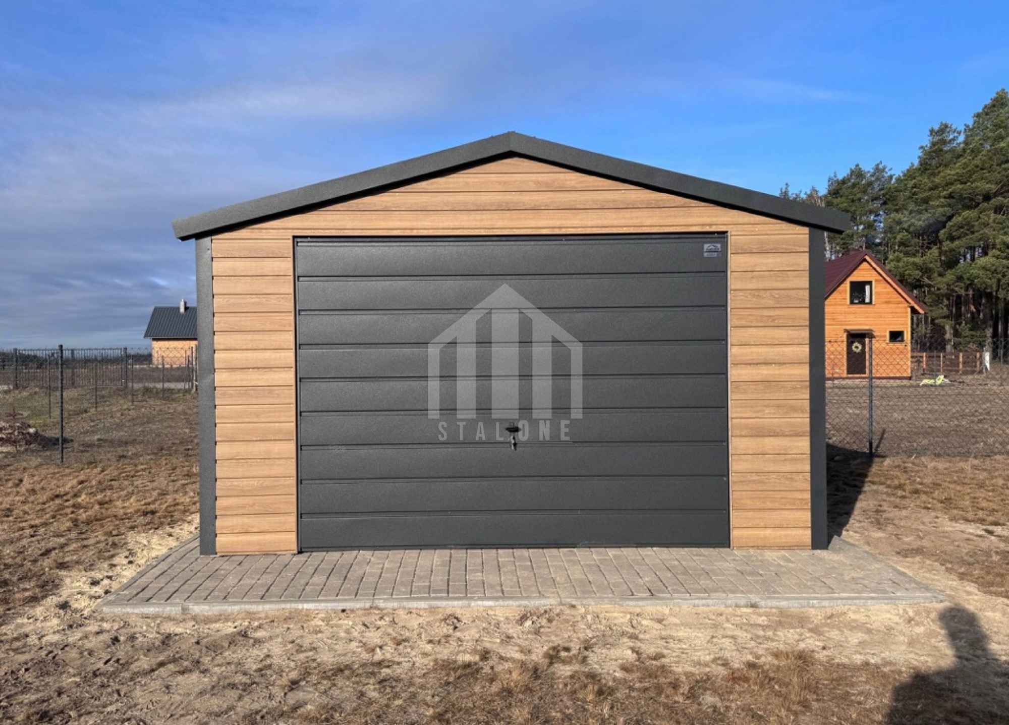 Garaż blaszany 4x4m - brama uchylna - drzwi - okno SO116 Czersk - zdjęcie 4