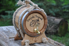 Beczka Dębowa 3L 4L 5L 10L 15L 20L Grawer Ozdobne Sznurki Opalanie