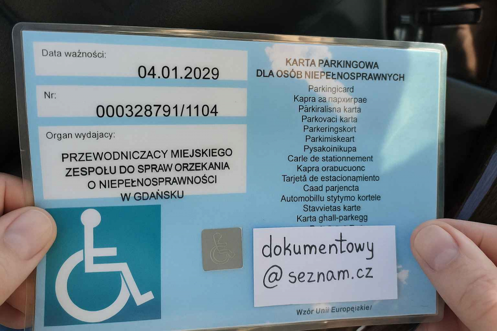 Karta Parkingowa Dla Osób Niepełnosprawnych Oryginał Bemowo - zdjęcie 1