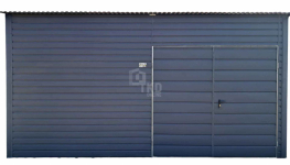 Garaż  Blaszany - Magazyn 4,5x4,5m - Brama dwuskrzydłowa  dach TKD266