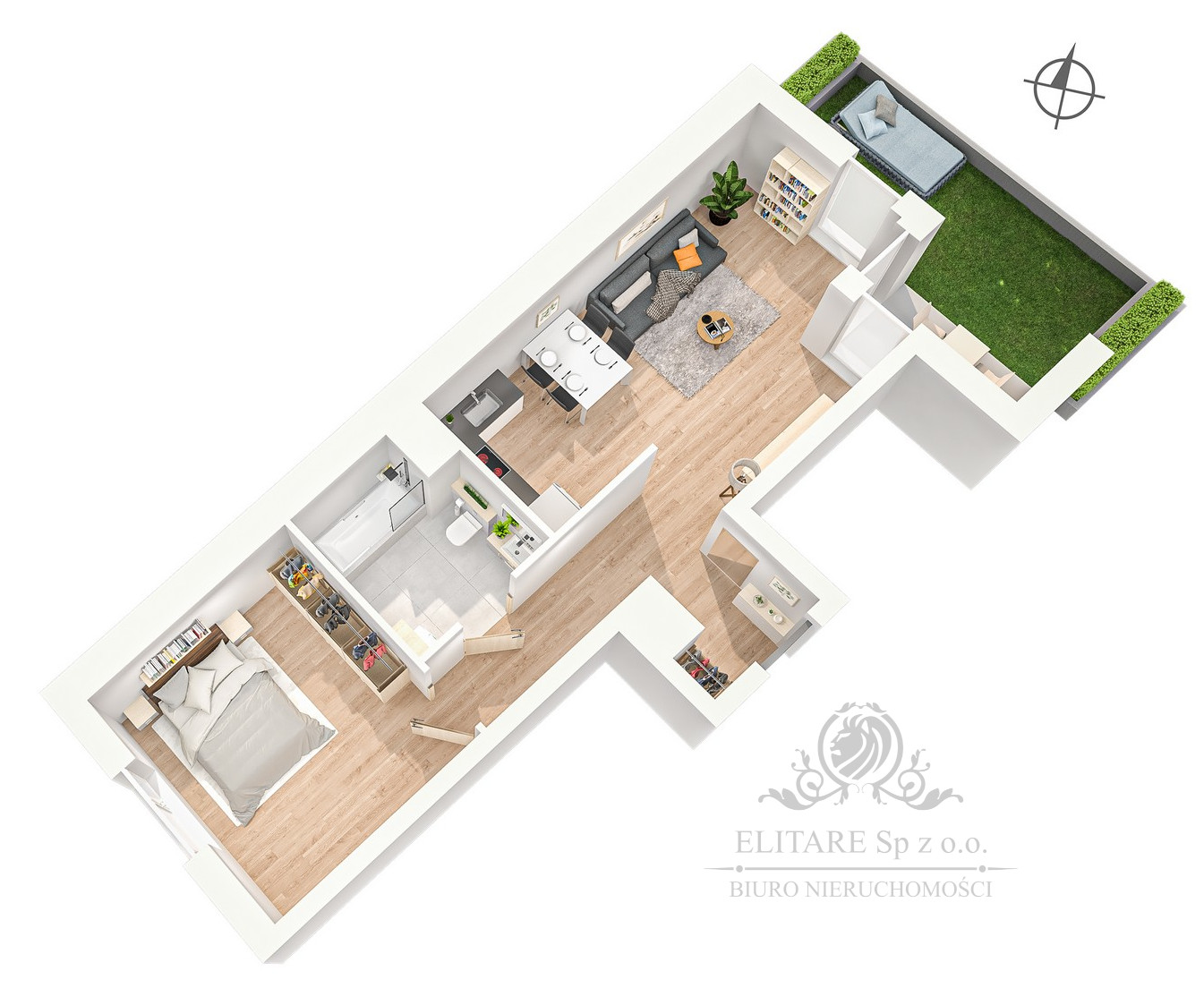 Apartament 2 pokojowy 53,99m2 z tarasem tuż obok SkyTower Wrocław - zdjęcie 3