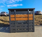 Wiata śmietnikowa 1,5x0,7m Antracyt + jasny orzech - spad w tył ID1024 Gliwice - zdjęcie 2