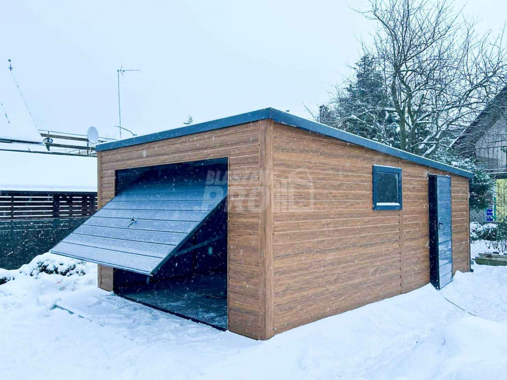 Garaż Blaszany 4x6 Brama uchylna - okno - drzwi dach Spad w tył GP255 Kłodzko - zdjęcie 9