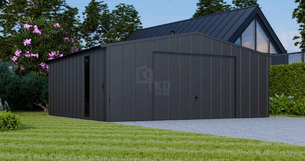 Garaż blaszany 7x6m brama okno drzwi blacha na rąbek dach TKD384 Ostrowiec Świętokrzyski - zdjęcie 5
