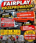 FAIRPLAY PRZEPROWADZKI WARSZAWA  TRANSPORT WNOSZENIE MEBLI TRAGARZE