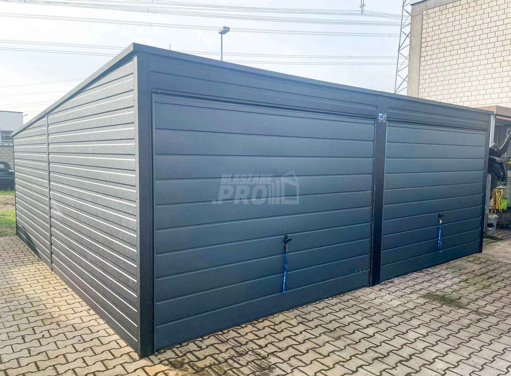 Garaż blaszany 6x6 2x Brama uchylna Antracyt Dach spad w tył  GP279 Lidzbark Warmiński - zdjęcie 3