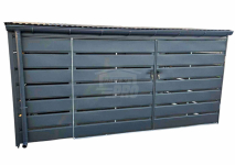 Wiata śmietnikowa 4x2m Brama Zabudowany panelami rynny GP491