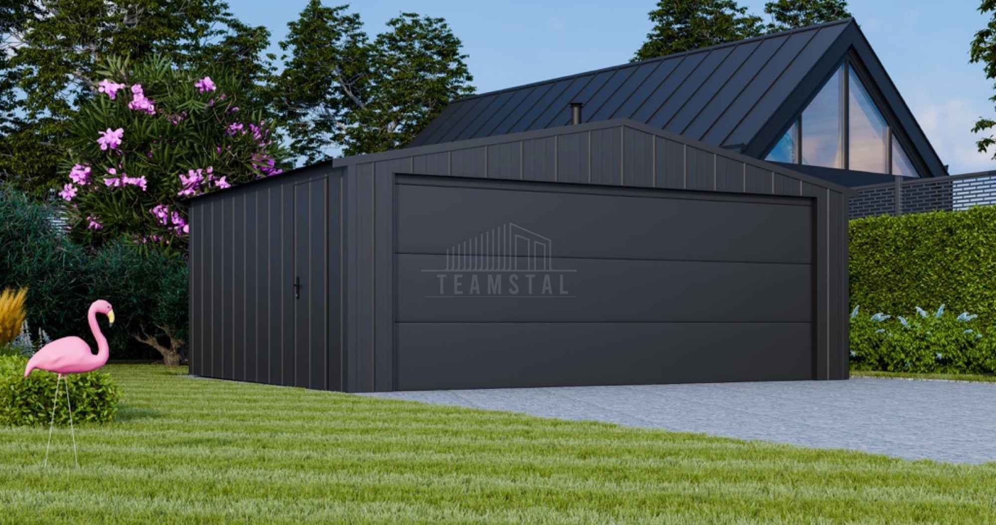 Garaż blaszany 6x4 brama segmentowa drzwi blacha na rąbek dach TS1088 Katowice - zdjęcie 3