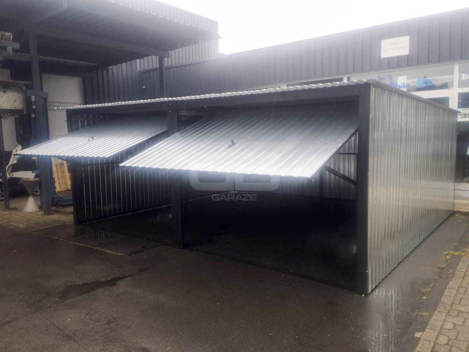 Garaż blaszany 6x5 2x Brama uchylna ocynk  spad w tył GB177 Augustów - zdjęcie 2