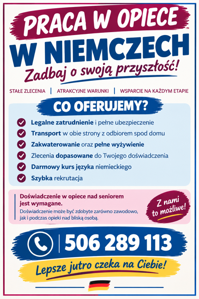 Praca jako opiekun lub opiekunka w Niemczech – sprawdź możliwości Okonek - zdjęcie 1