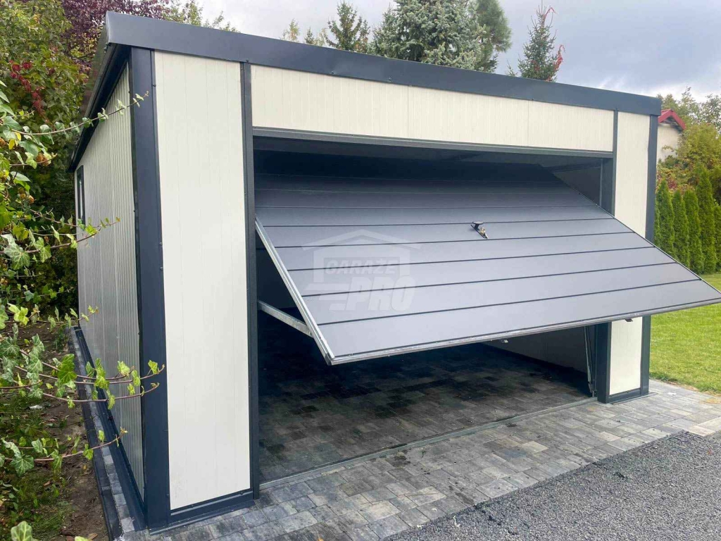 Garaż płyta warstwowa  4x5,5m - brama uchylna - okno  - dach  GP723 Kłodzko - zdjęcie 6