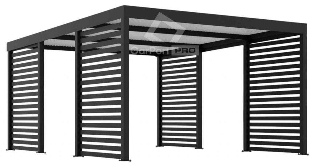 CarPort PREMIUM - wiata samochodowa 4x5 - antracyt - zabudowa  CP104 Elbląg - zdjęcie 1
