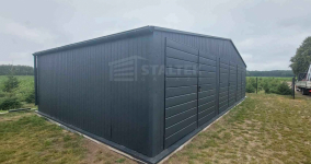 Garaż blaszany 10x6m - 3x Brama - Rynny - Antracyt - Dach ST179 Stargard - zdjęcie 3