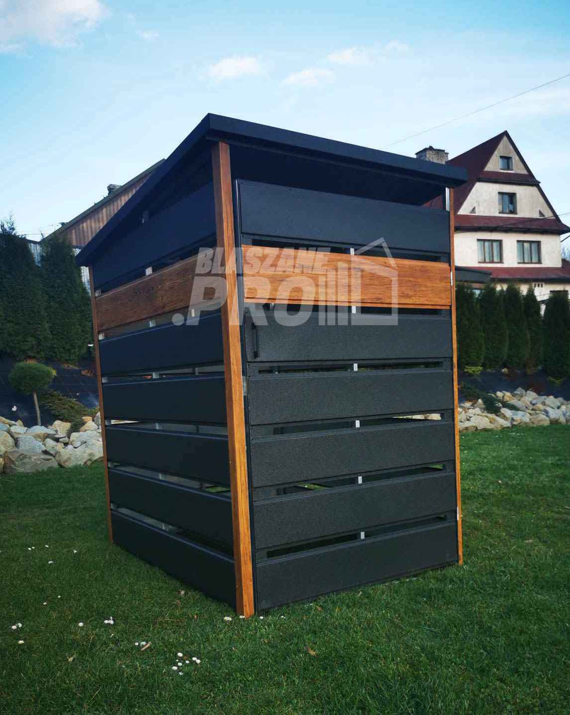 Wiata śmietnikowa spad tył 0,8x1,3m antracyt Schowek ogrodowy GP289 Nowy Sącz - zdjęcie 2