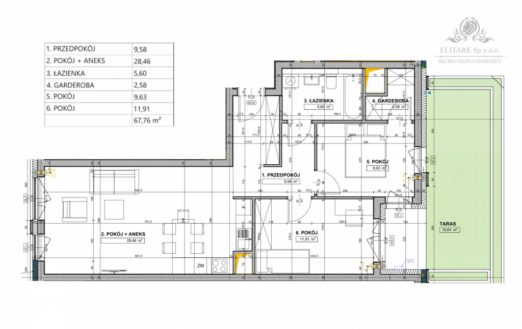 Apartament 3 pok. 67,76 z tarasem/Os. Powstańców Śl. obok Sky Towe Wrocław - zdjęcie 3