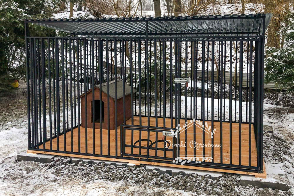 Kojec dla Psów 3x2m Drewniana podłoga - Uchwyt na miski ID601 Konin - zdjęcie 4