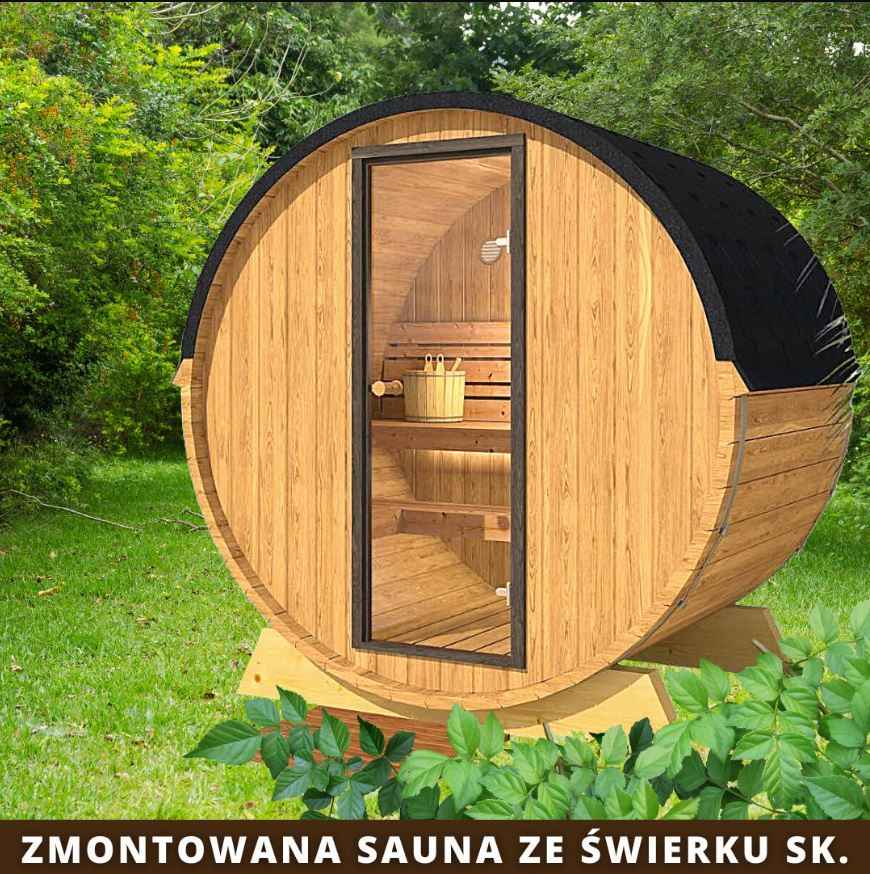 Sauna ogrodowa tarasowa 160 cm SŁOŃCE ze świerku skandynawskiego Słubice - zdjęcie 1