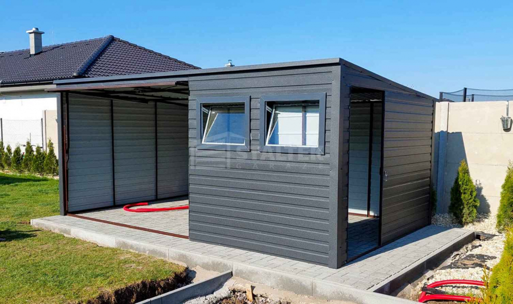 Garaż Blaszany 5,2X3 - Brama Uchylna - Drzwi - 2x okno  ST217 Kwidzyn - zdjęcie 3