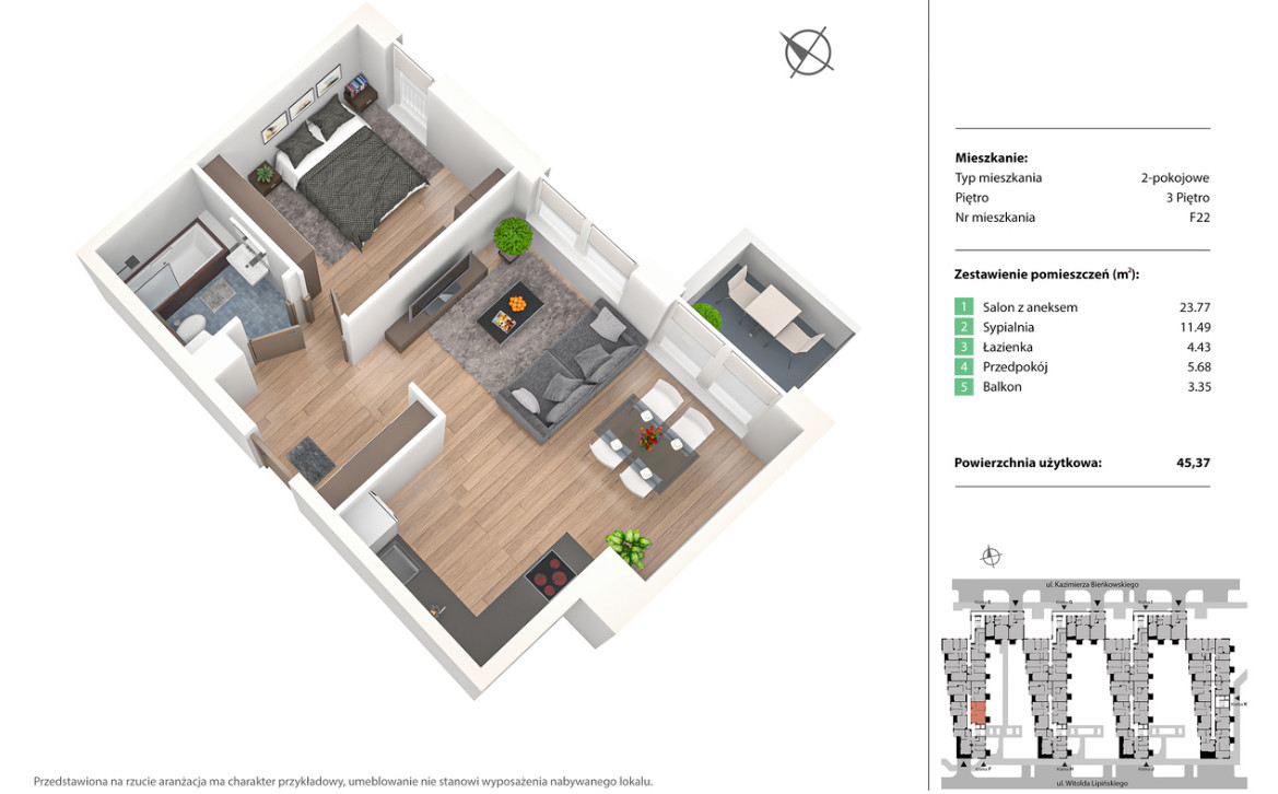 Piękne mieszkanie z balkonem w zielonej i spokojnej okolicy Wrocław - zdjęcie 11