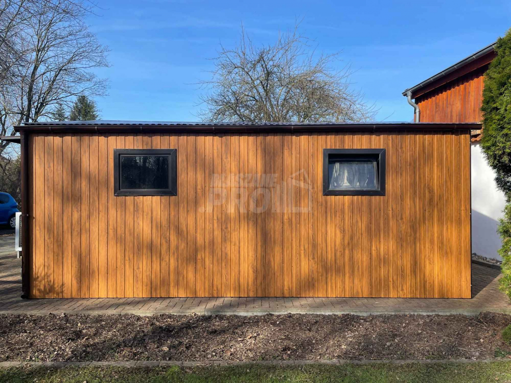 Garaż blaszany 5,5x6 2x Brama uchylna + drzwi + 2x okno - rynny GP278 Dobre Miasto - zdjęcie 6