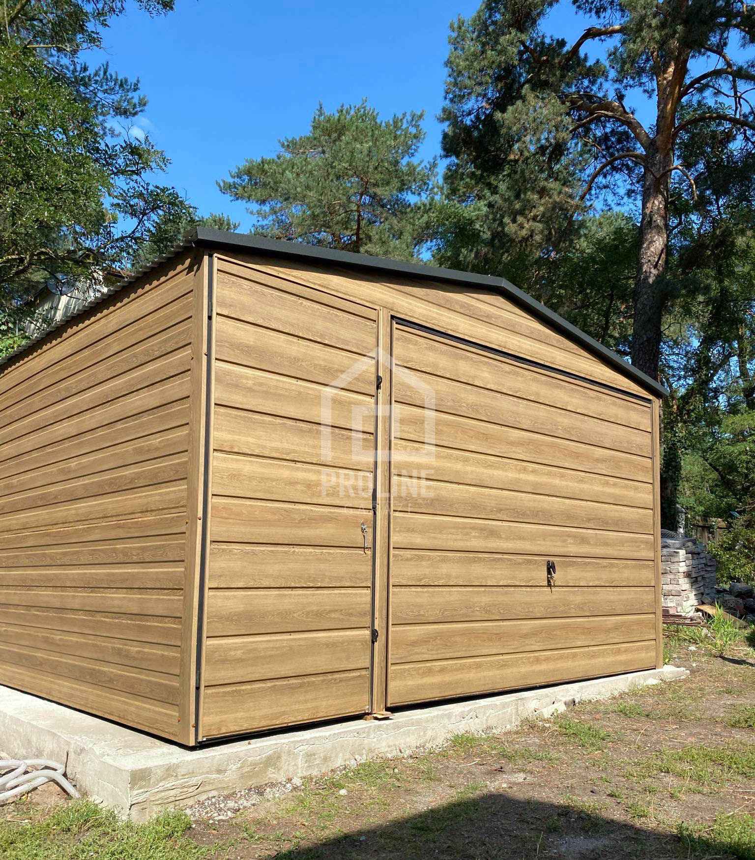 Garaż Blaszany 4x5m - Brama uchylna - drzwi - dach dwuspadowy PLG161 Płock - zdjęcie 4