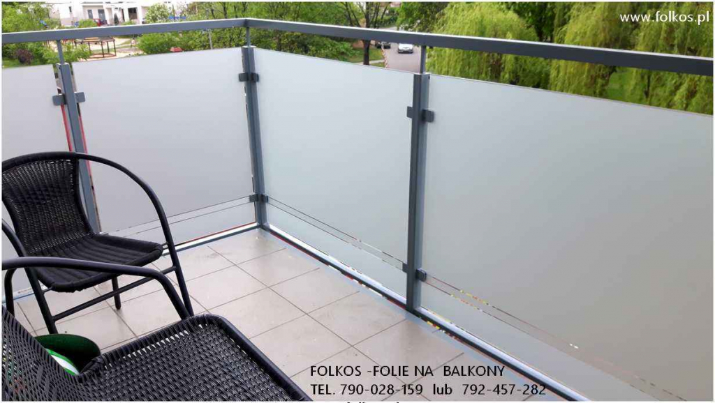 Folie na szklane balustrady balkonowe,folie na balkon Warszawa oklejan Białołęka - zdjęcie 1