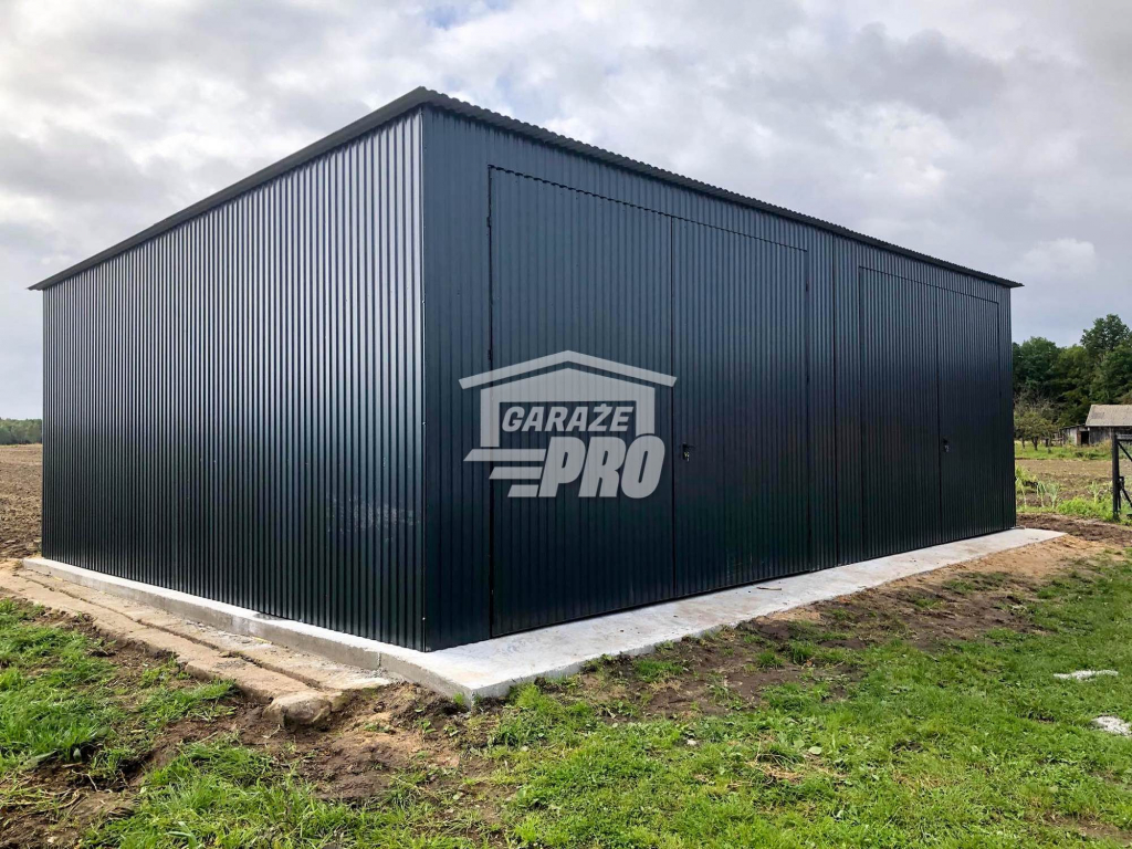 Hala Garaż blaszany 8x6 antracyt spad w tył GP142 Taraskowo - zdjęcie 2