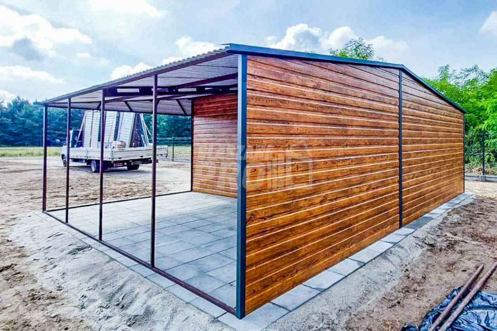 Garaż Blaszany 4x6m + Wiata 4x6m - Brama Uchylna - Okno - Drzwi GP431 Nysa - zdjęcie 7