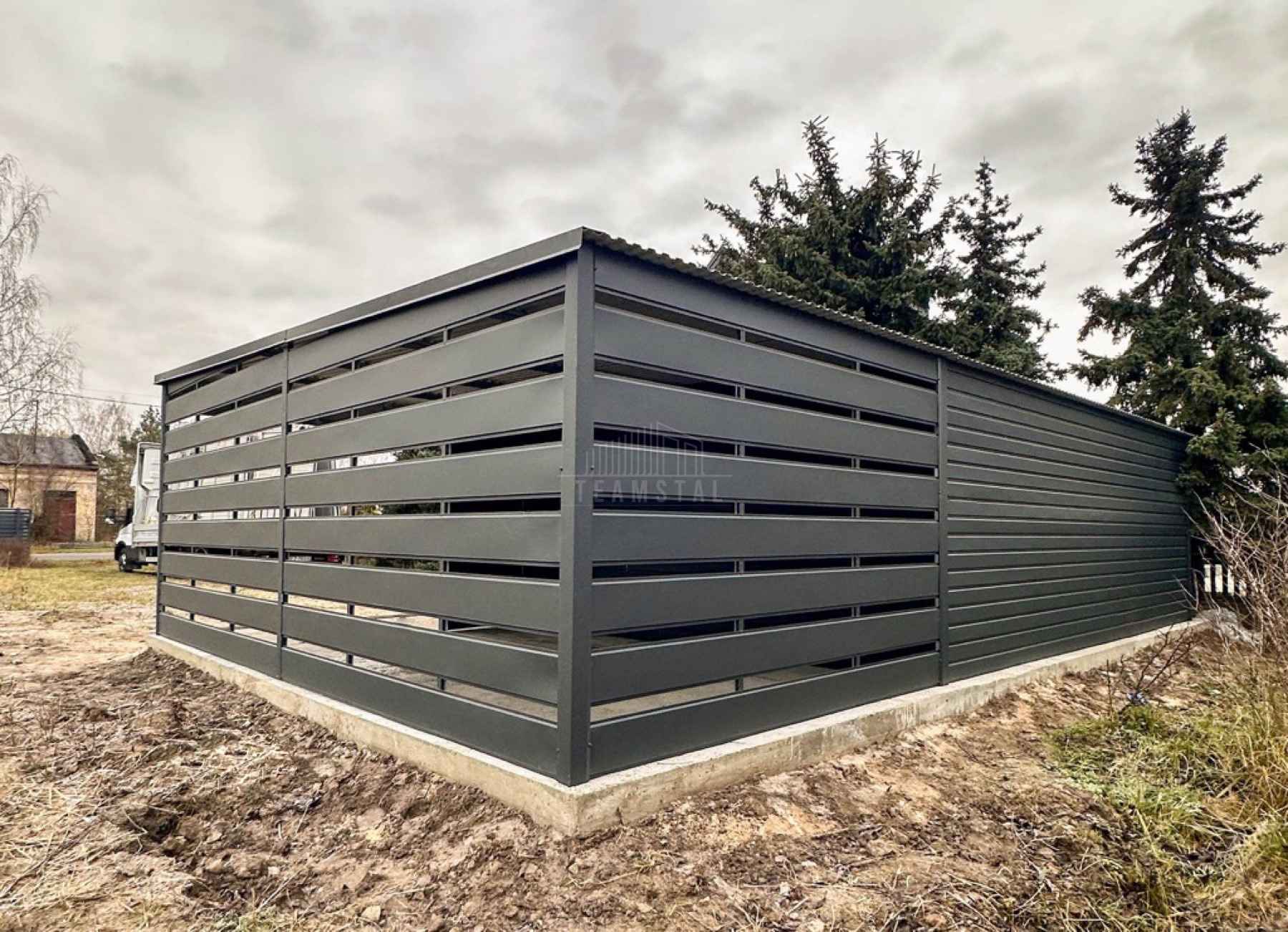 Garaż blaszany 6x6 + wiata 3x6m brama uchylna drzwi dach SO194 Międzyrzecz - zdjęcie 4