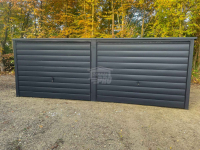 Garaż Blaszany 6x5m - 2x brama uchylna - antracyt - dach GP523 Zakopane - zdjęcie 4