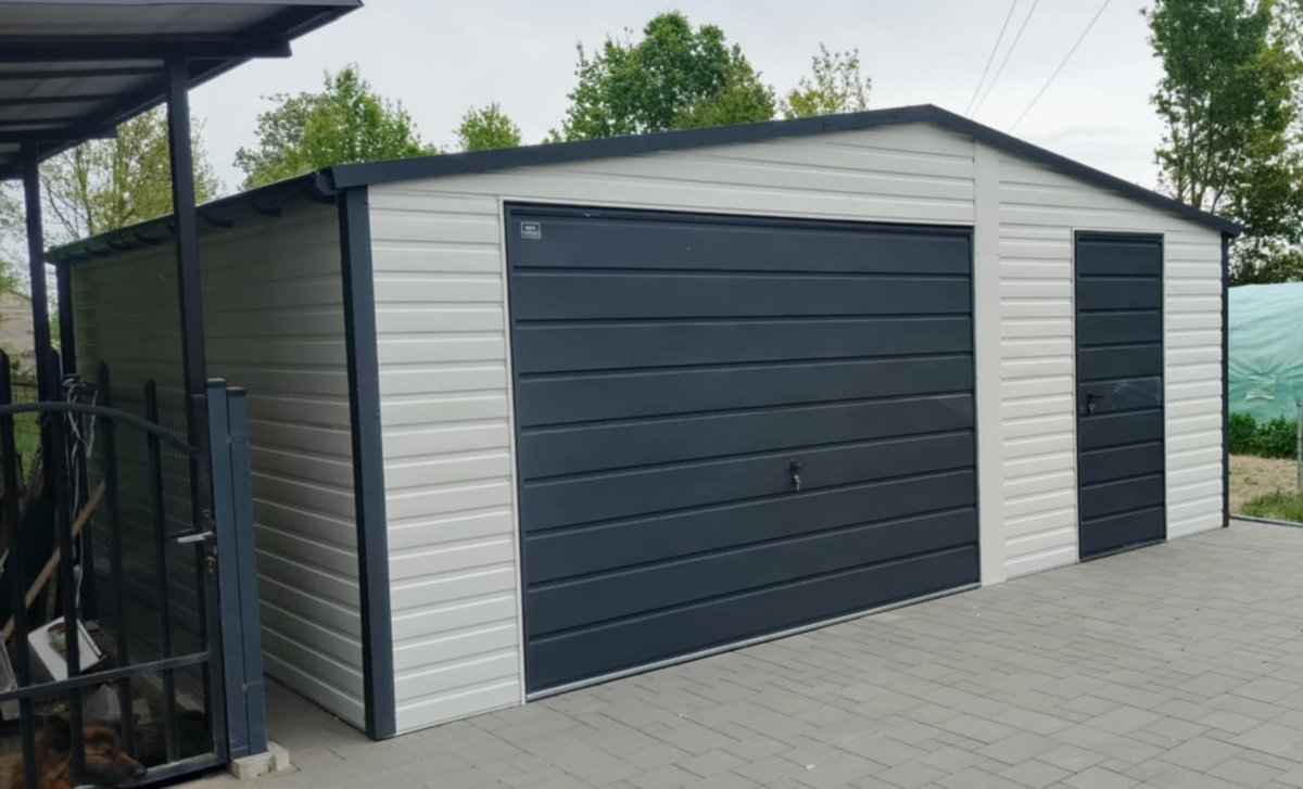 Garaż Blaszany 6x5 dwuspadowy Biały Ciemny Grafit PREMIUM Krosno - zdjęcie 4
