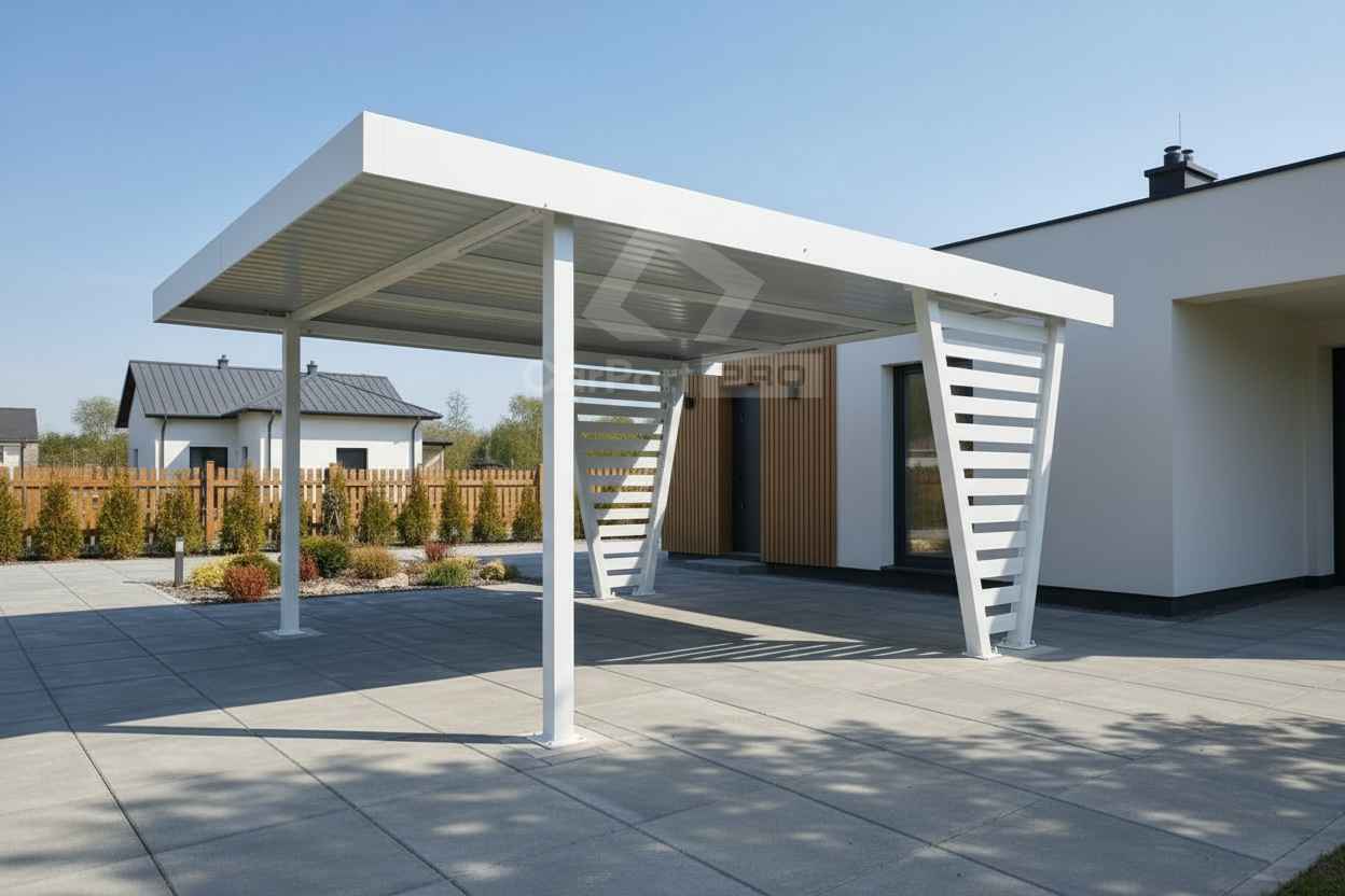 Carport V PREMIUM 4x5m Wypełnienie panelami Wiata samochodowa CP149 Nowy Dwór Mazowiecki - zdjęcie 2