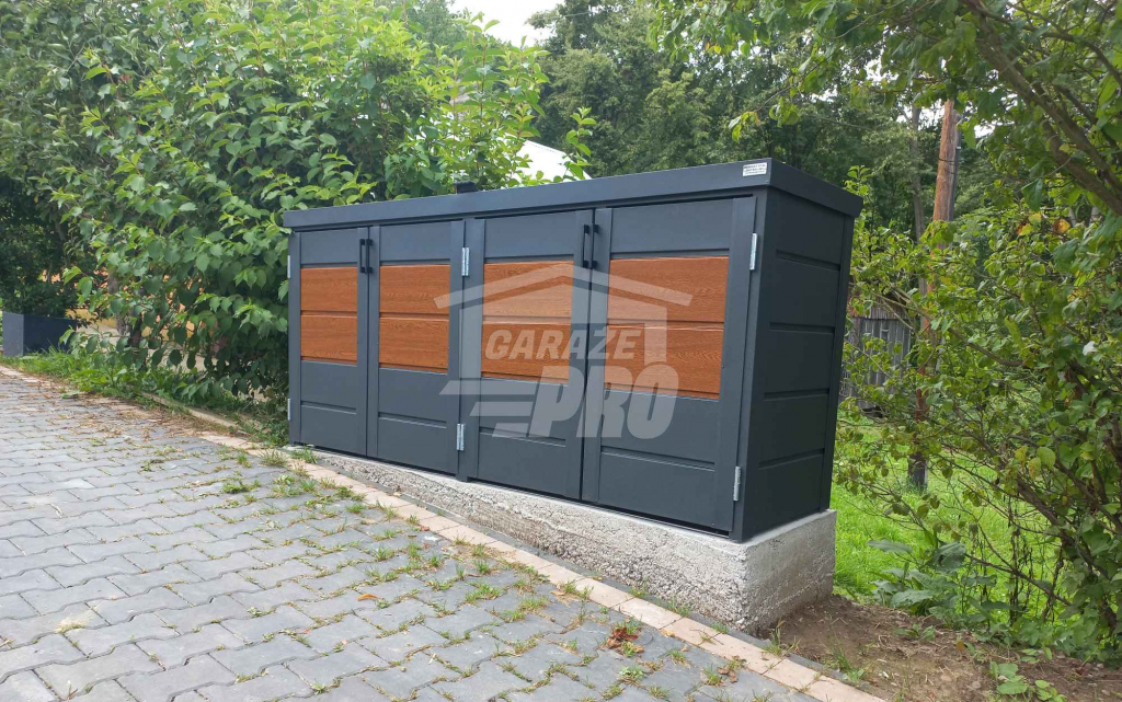 Zabudowa koszy obudowa kubłów 235x65x110 cm 4x120L  jasny orzech GP340 Gdynia - zdjęcie 3